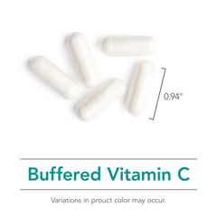 Vitamin C supplement bottle emphasizing hypoallergenic formula