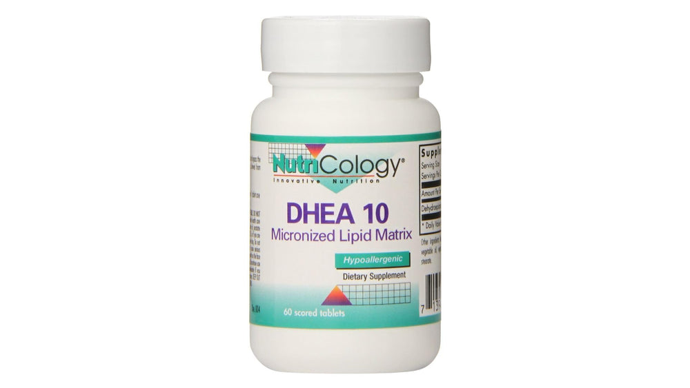 Nutricology DHEA 10 mg Sustained Release bottle label