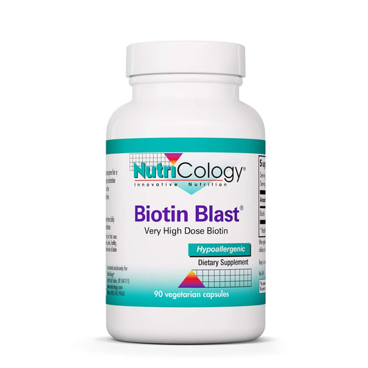 Nutricology HiBiotin supplement bottle – 90 count