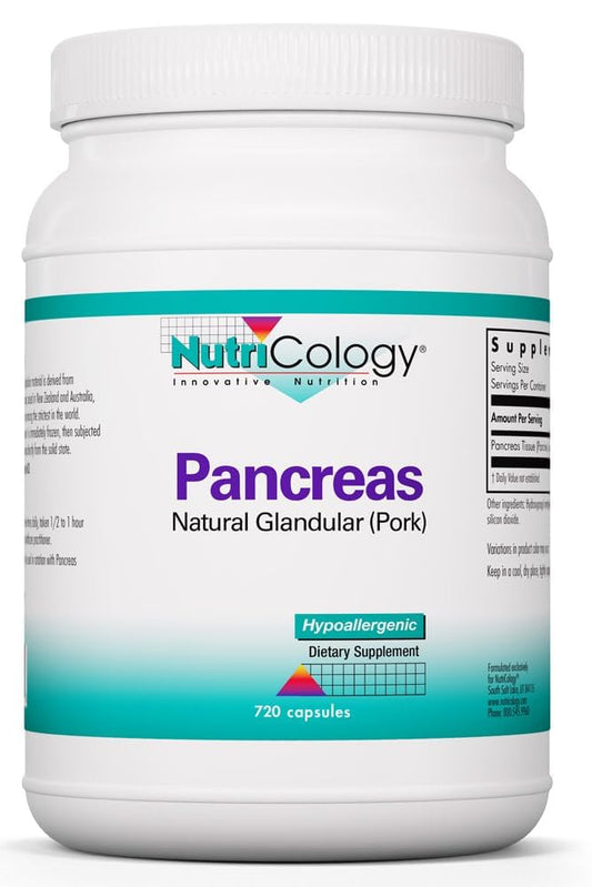 Nutricology Pancreas Dietary Supplement bottle label