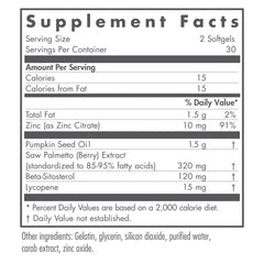 Close-up of Nutricology Saw Palmetto Complex Softgels capsules