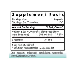 Close-up of vegetarian Vitamin E Succinate capsules (400 IU)