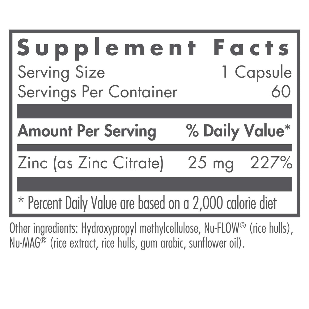 Nutricology Zinc Citrate vegetarian capsules