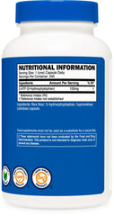 Supplement facts panel for Nutricost 5-HTP 100mg
