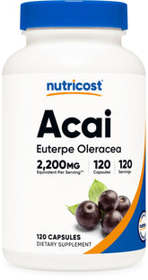 Nutricost Acai Extract 550mg per capsule bottle