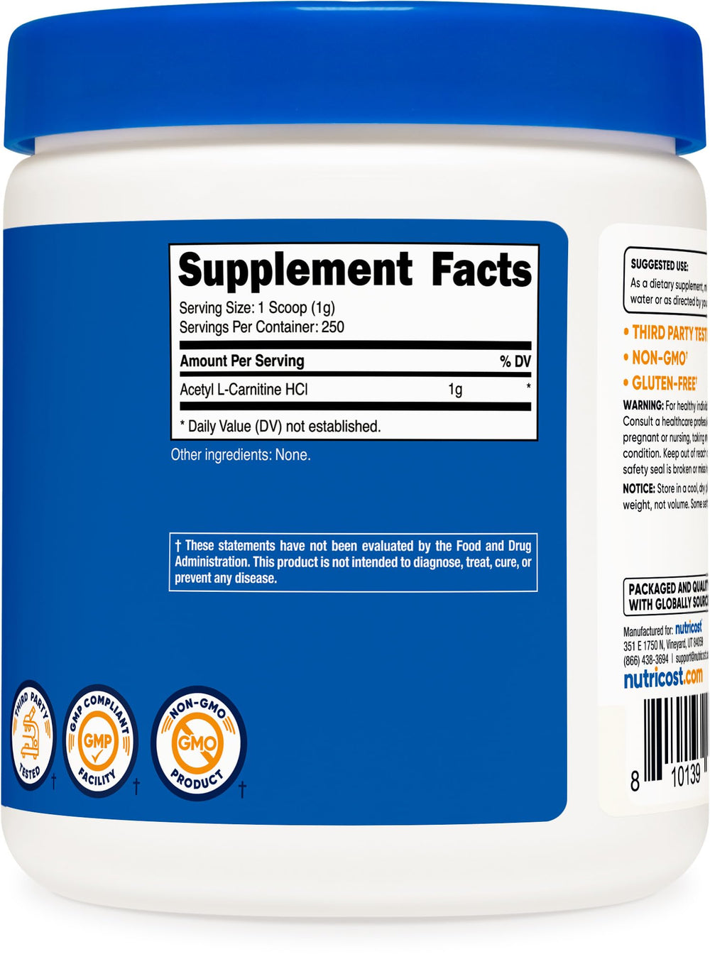 Nutrition facts and serving size on product label