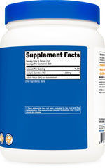 Nutricost container beside water suggests simple mixing and hydration.