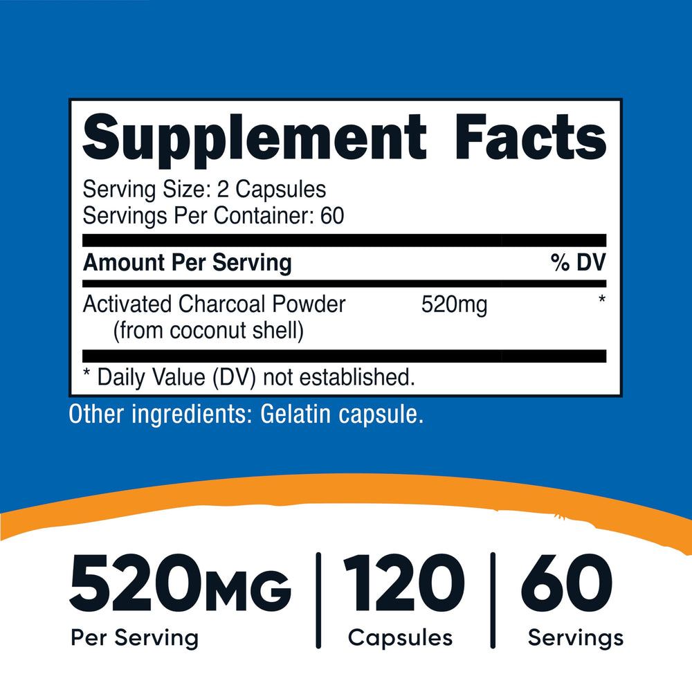 Derived from coconut shells for Nutricost Activated Charcoal ingredients