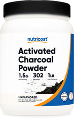 Front view of Nutricost Activated Charcoal Powder 1lb