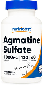 Nutricost Agmatine Sulfate 1000mg bottle label