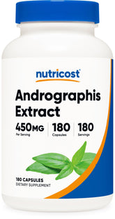 Nutricost Andrographis Extract 450mg bottle with 180 capsules