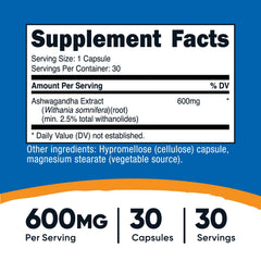 Nutricost Ashwagandha capsules close-up