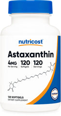 Nutricost Astaxanthin 4mg bottle with 120 softgels