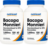 Hero image of Nutricost Bacopa Monnieri 1000mg bottle with 120 capsules (pack of 2)