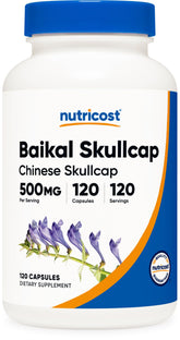 Nutricost Baikal Skullcap 500mg 120-Count Vegetarian Capsules Bottle