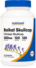 Nutricost Baikal Skullcap 500mg 120-Count Vegetarian Capsules Bottle