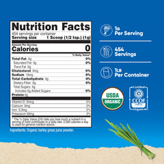 Serving scoop of barley grass juice powder