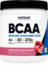 Nutricost BCAA Powder bottle – Pomegranate Guava flavor
