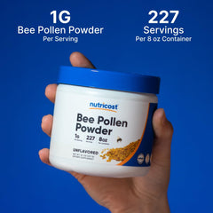 Gluten Free, Non-GMO, Vegetarian Bee Pollen Powder labeling