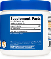 Nutrition facts panel of Nutricost Bee Pollen Powder