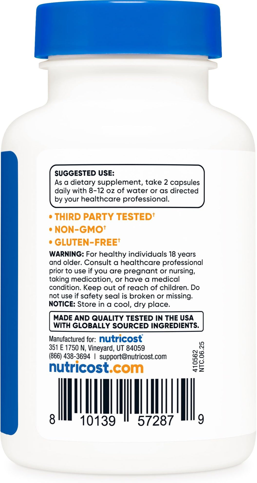 ISO-accredited third-party testing seal