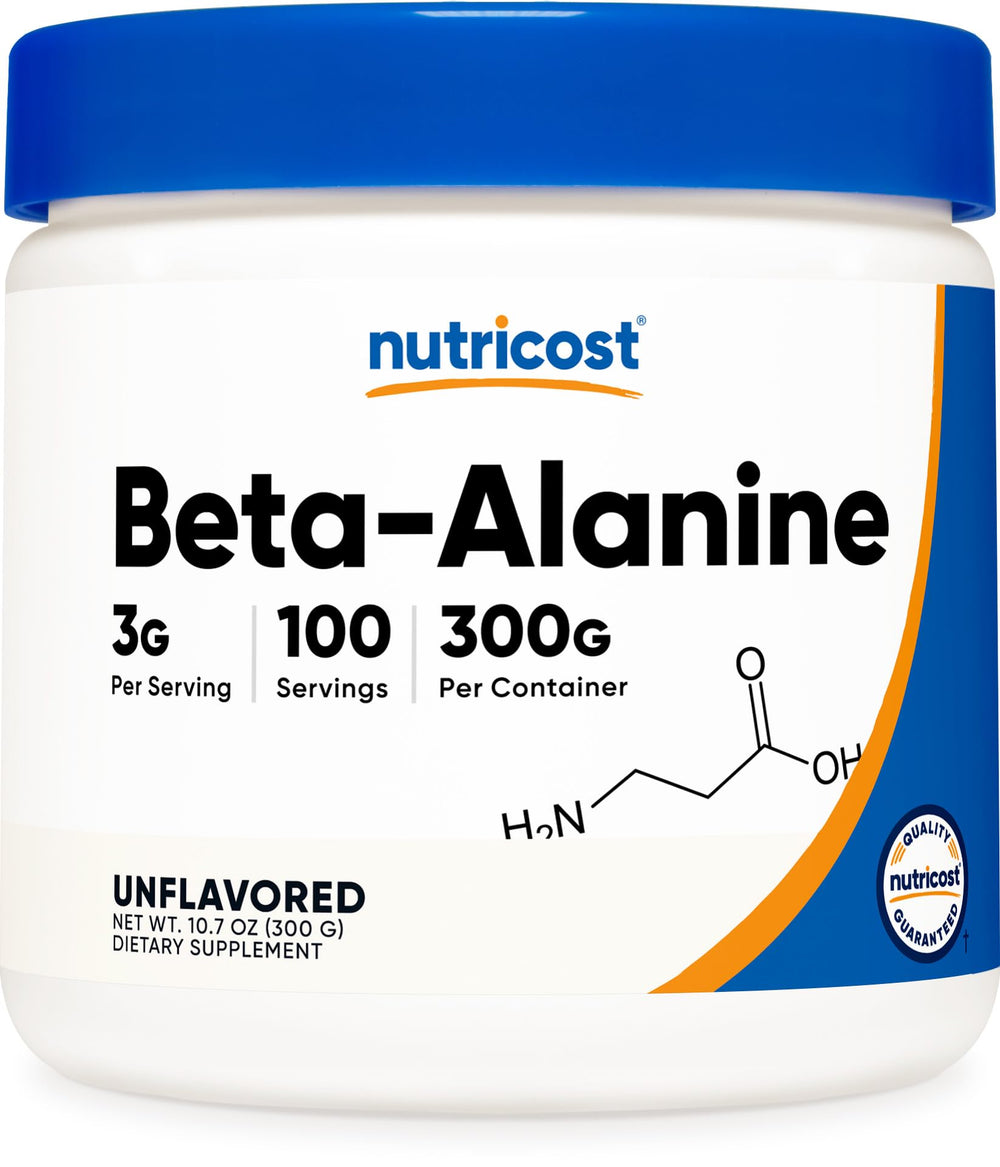 Nutricost Beta-Alanine Powder 300g bottle - front view
