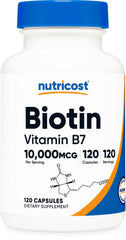 Nutricost Biotin 10,000 mcg bottle label