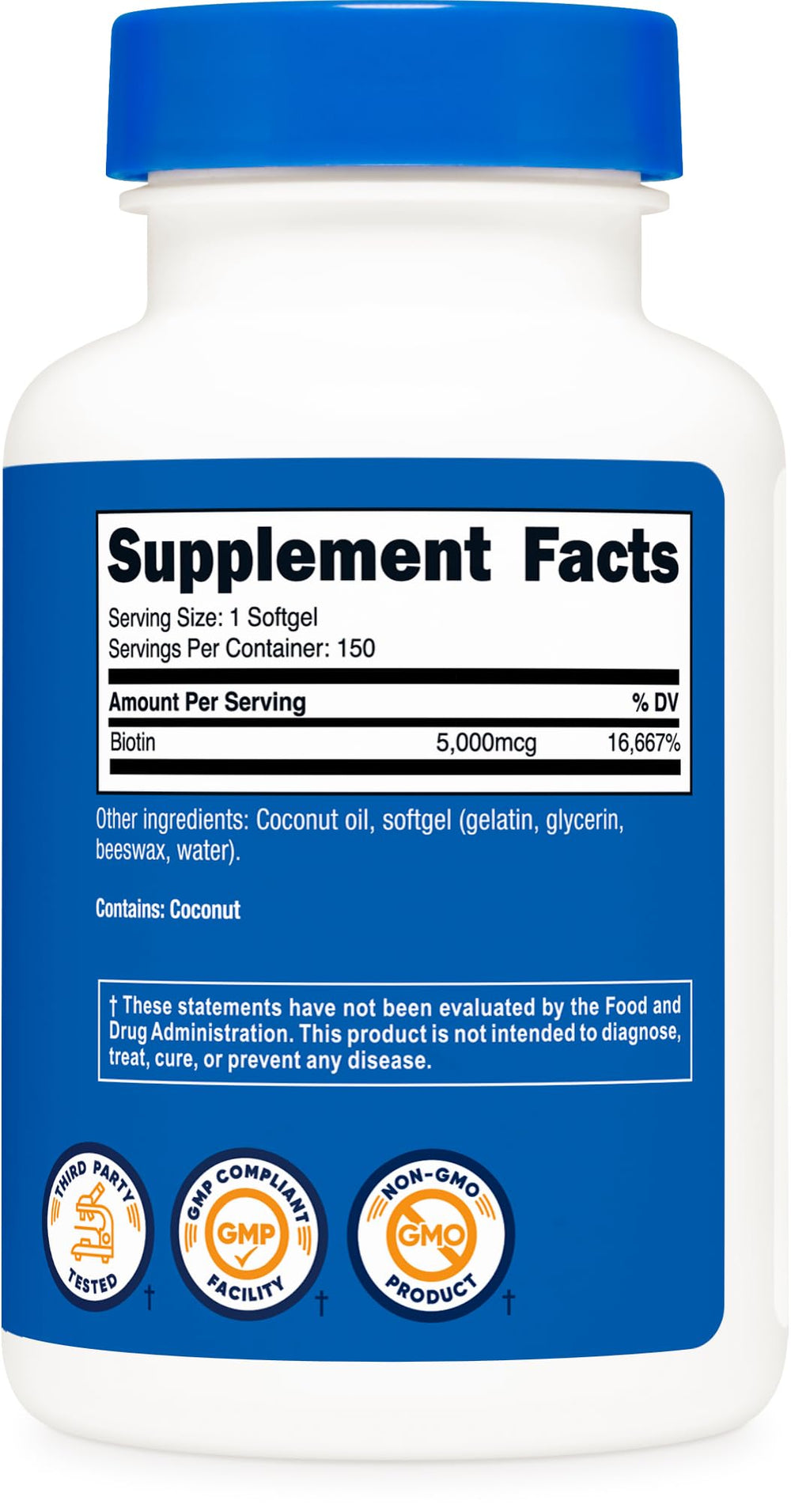 Third-party tested Nutricost Biotin produced in GMP facility