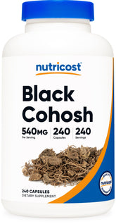 Nutricost Black Cohosh 540mg bottle with 240 capsules