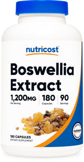 Front view of Nutricost Boswellia Extract Capsules bottle showing label