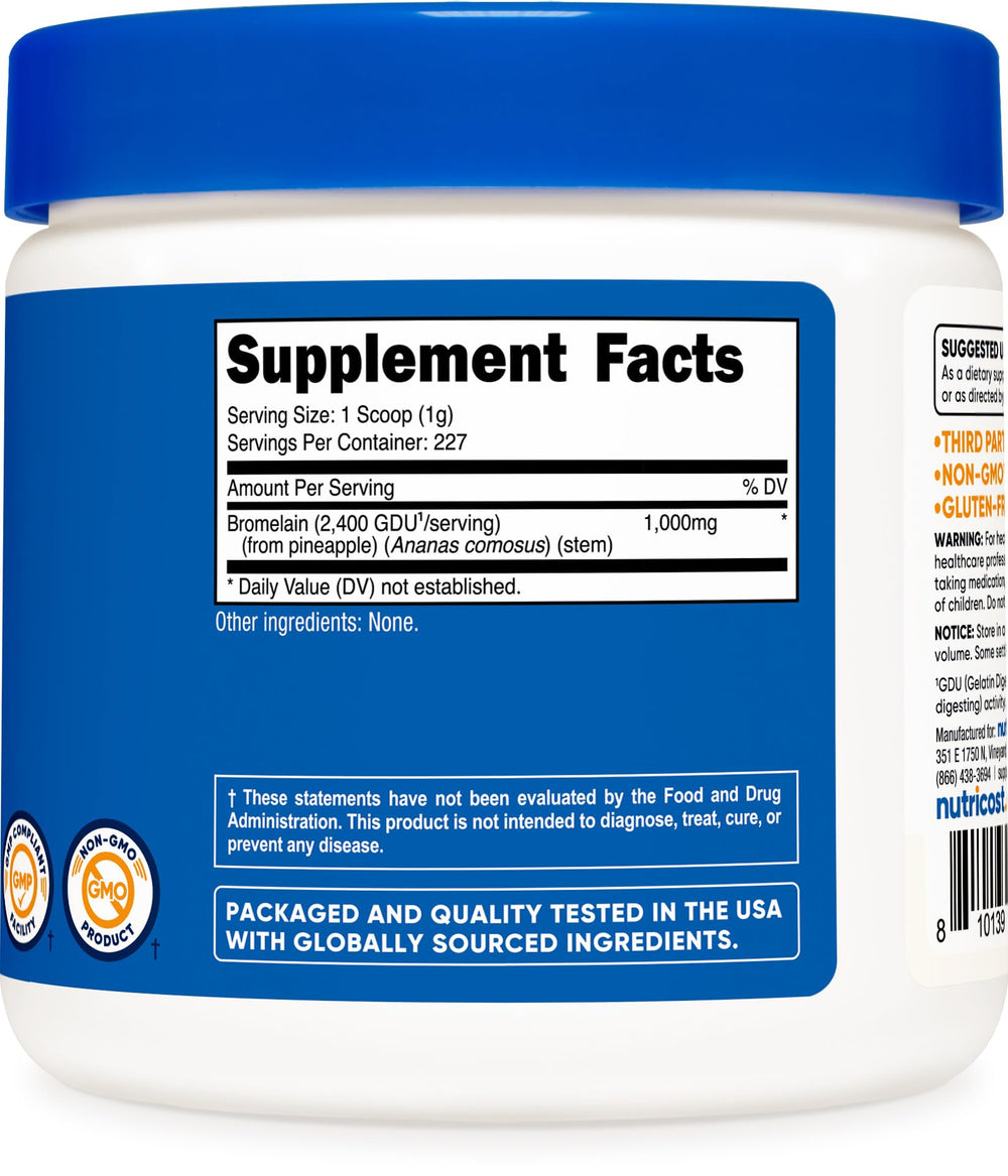 Nutricost Bromelain Powder 8oz packaging box
