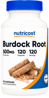 Nutricost Burdock Root 500mg bottle label front