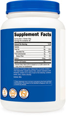 Nutricost C8 MCT Oil Powder label closeup highlights GMP and FDA registration