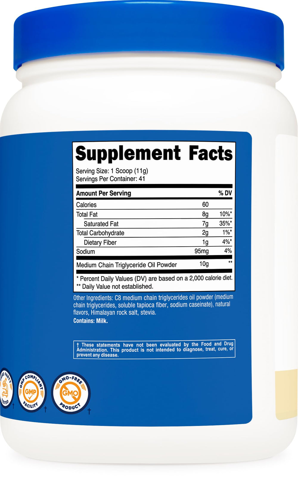 Nutricost C8 MCT Oil Powder Vanilla packaging