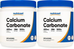 Nutricost Calcium Carbonate Powder 500g bottle, pack of 2