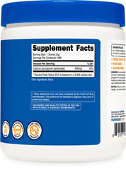 Non-GMO, gluten-free Nutricost Calcium Carbonate Powder label