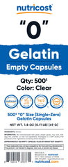 Row of clear empty gelatin capsules