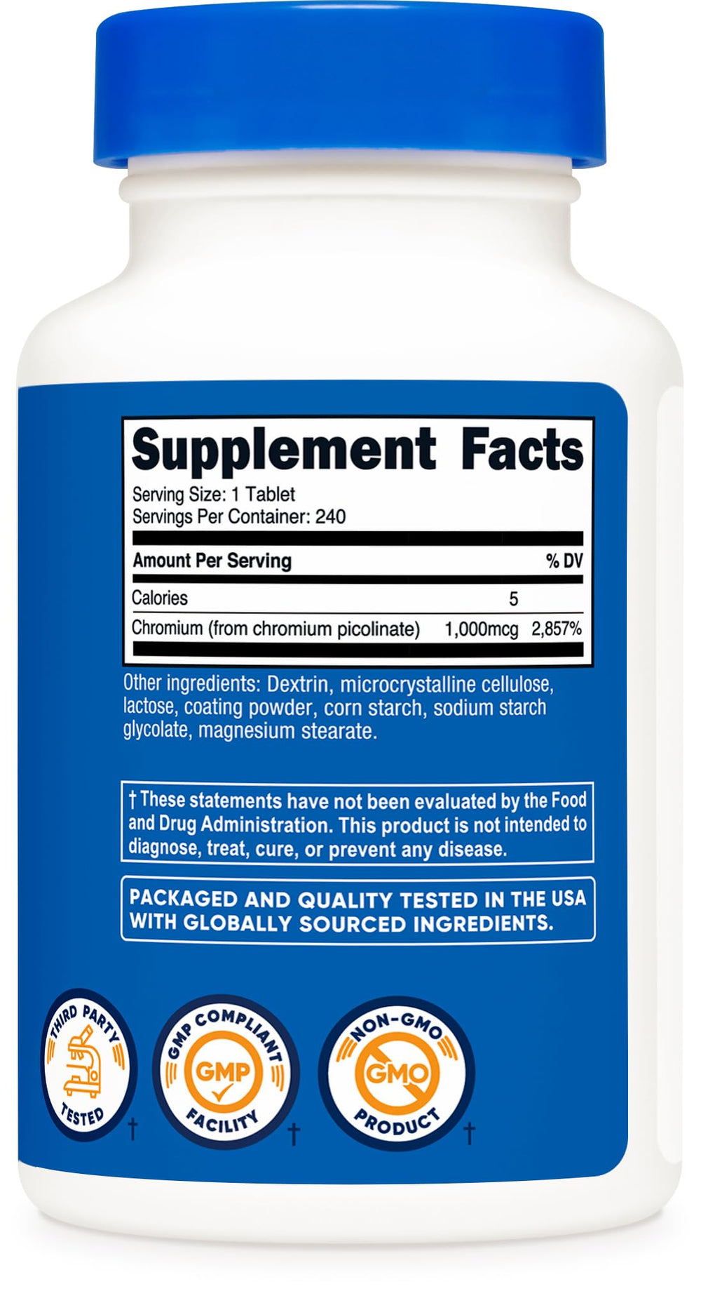 Two Nutricost Chromium 1000mcg bottles pack of 2