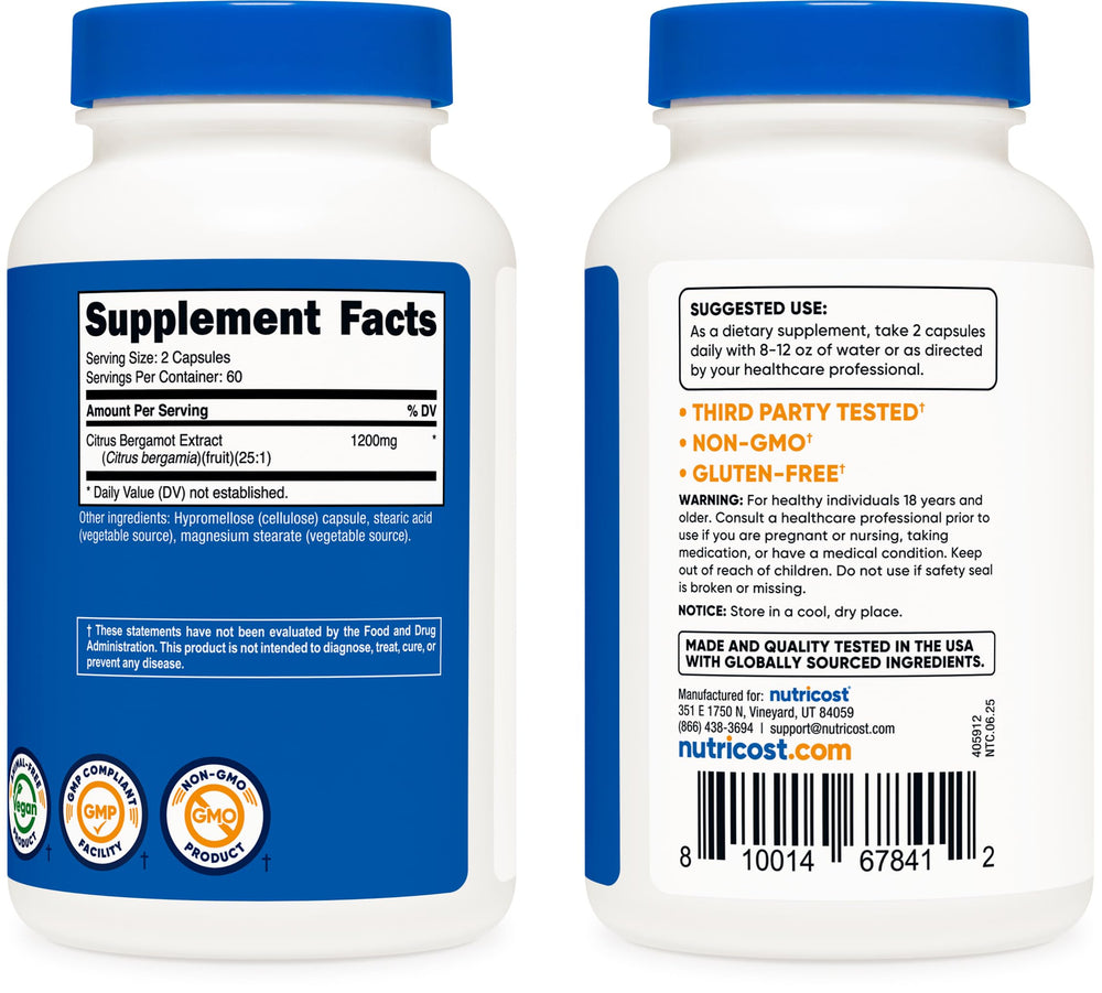 Graphic illustrating 25:1 Citrus Bergamot extract potency