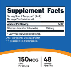 Side view of Nutricost Colloidal Silver 8oz bottle