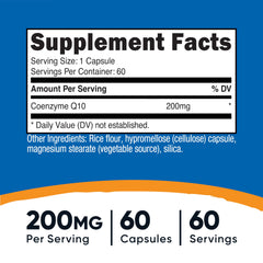 Close-up of CoQ10 200mg capsules