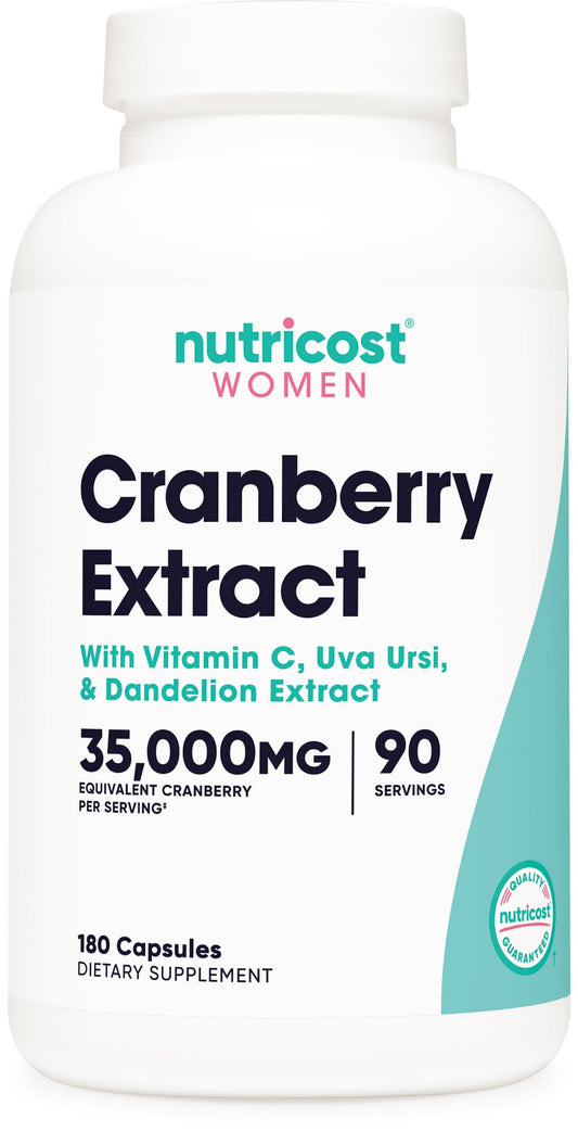 Nutricost Cranberry Extract for Women bottle with 180 capsules