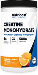 Nutricost Creatine Monohydrate Mandarin Orange 500g tub front