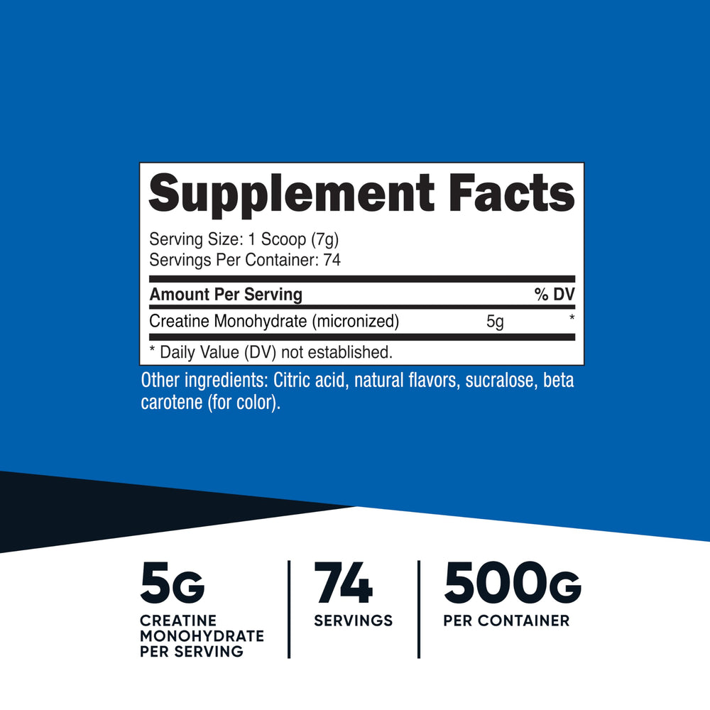 5g serving scoop of micronized creatine monohydrate powder