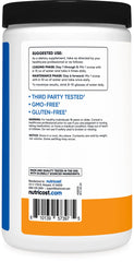 Product label with third-party testing and gluten-free attributes