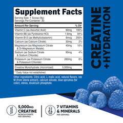 Blue Raspberry flavored powder scoop beside Nutricost container