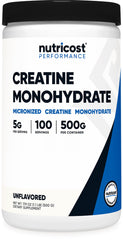 Front view of Nutricost Creatine Monohydrate Micronized 500g powder
