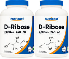 Nutricost D-Ribose 700mg bottle with capsules for daily wellness routine