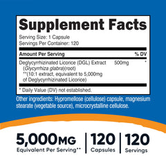 Bottle of Nutricost DGL Capsules with 120 servings