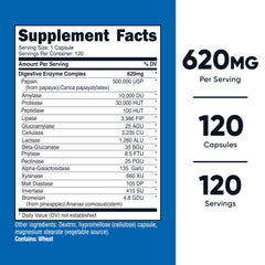 Nutricost Digestive Enzymes 620mg bottle with label